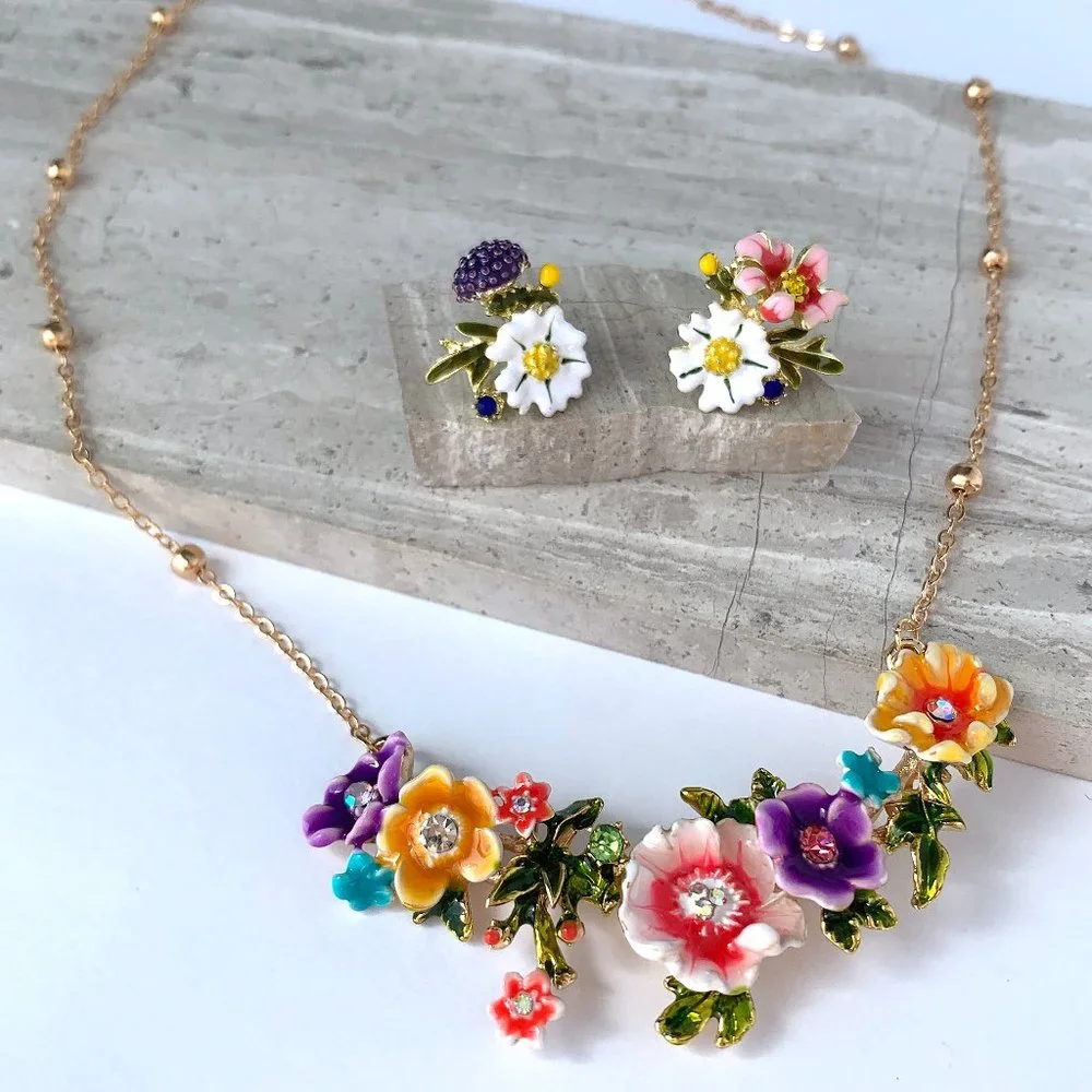 NEW~ Anthropologie Ornamental Floral Earrings - Picture 8 of 10